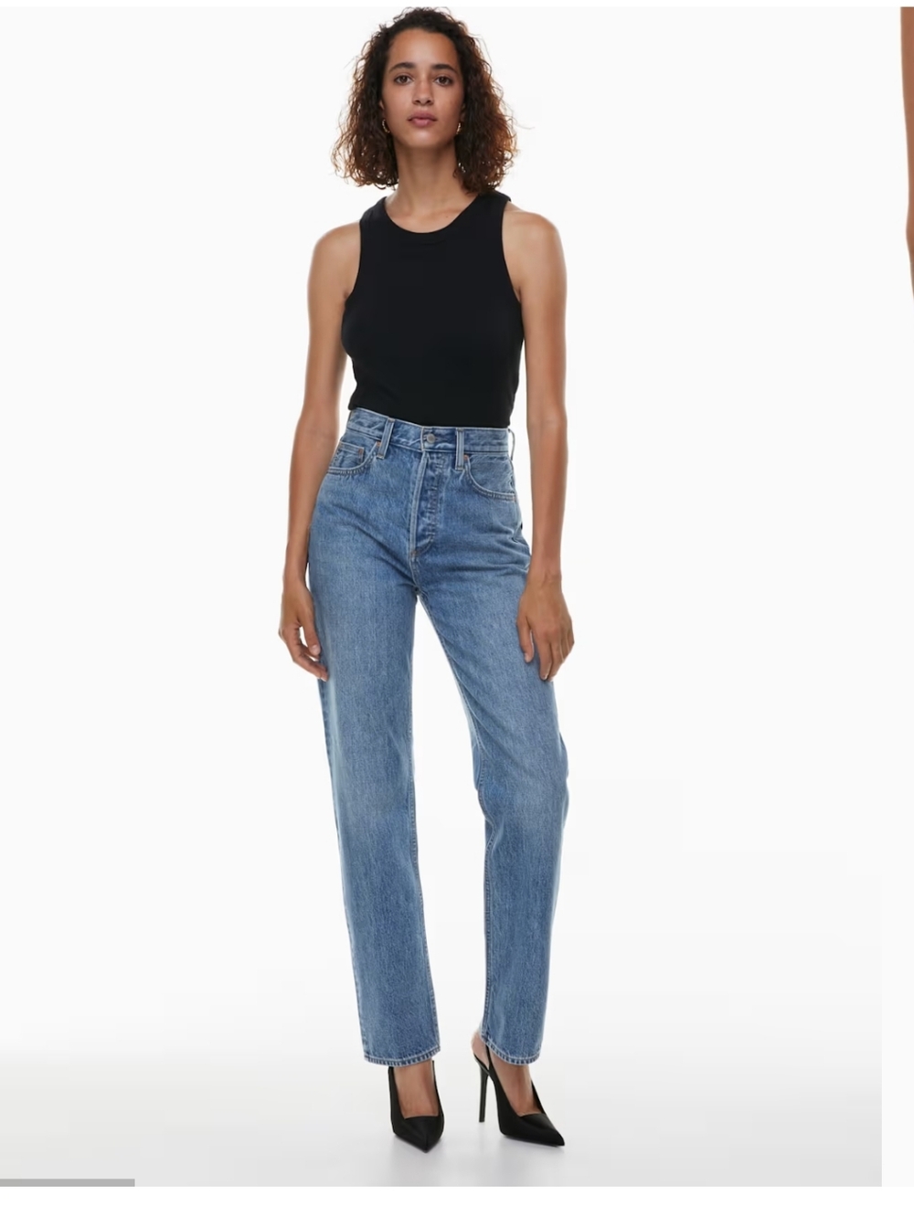Denim Forum Joni- Women's High-Rise Loose Straight Jeans - Blue 26
